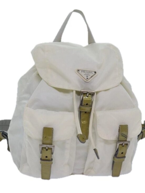 PRADA Backpack Nylon White Silver main image 13